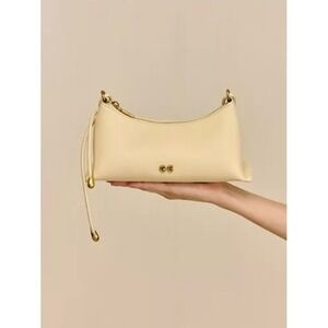 Cult Gaia Osa Shoulder Bag Light Butter Yellow Leather Braided Handle NEW $802